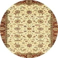 thumbnail image 1 of Ahgly Company Tapis Rond Intérieur Abstrait Rouge Oriental, 7 Pieds Rond, 1 of 6