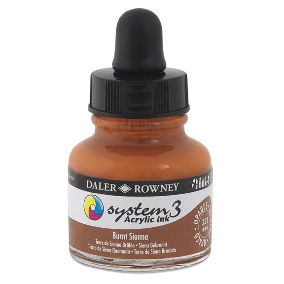 Daler-Rowney System3 Acrylic Ink - Burnt Sienna, 1 oz