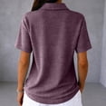 thumbnail image 5 of Dwellite Polo Shirts for Women 3/4 Sleeve Tops Golf Tees Button Collared Waffle Shirt Business Casual 2026 Dark Purple XL, 5 of 6