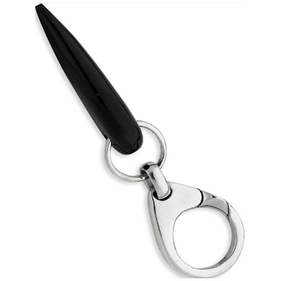 Sterling Silver Black Spike Key Ring Designer Jewelry by Sweet Pea