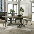 thumbnail image 2 of Roundhill Furniture Birmingham Driftwood Finish Wood Extendable Dining Table with 18" Removable Leaf, 2 of 13