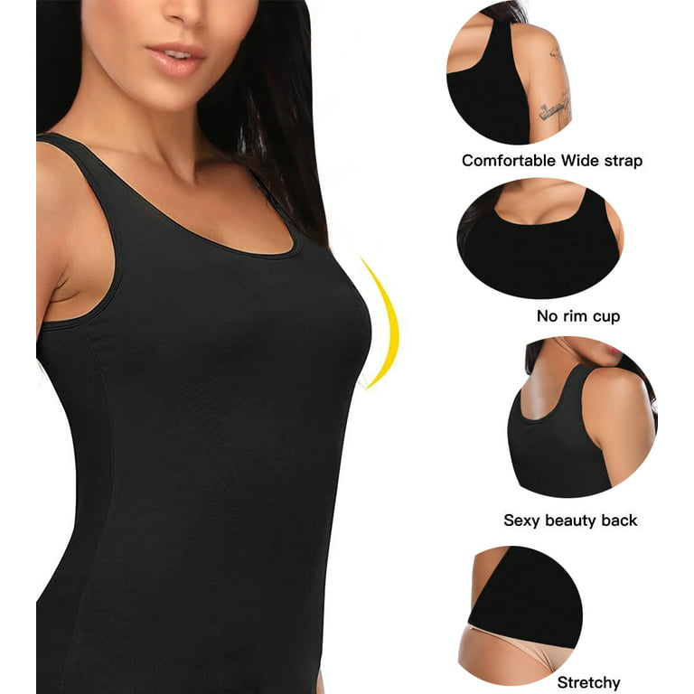 COMFREE Tank Tops for Women Basic Camisole with Built in Bra