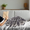thumbnail image 3 of Ethnic Soft Flannel Fleece Throw Blanket, Oriental Mandala Flower Vintage Boho Abstract Round Yoga Motif, Cozy Plush for Indoor and Outdoor Use, 60" x 80", Purple Grey Taupe, by Ambesonne, 3 of 5