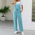 thumbnail image 2 of aidice Overalls for Women Casual Drawstring Adjustable Straps Solid Color Straight Leg Pants Jumpsuits Pockets, 2 of 6