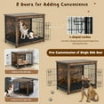 thumbnail image 7 of Barara King Dog Crate, Pet Crate, Pet Kennel, Wooden Dog Crate Furniture with Tray and Double Door-Brown, 7 of 7