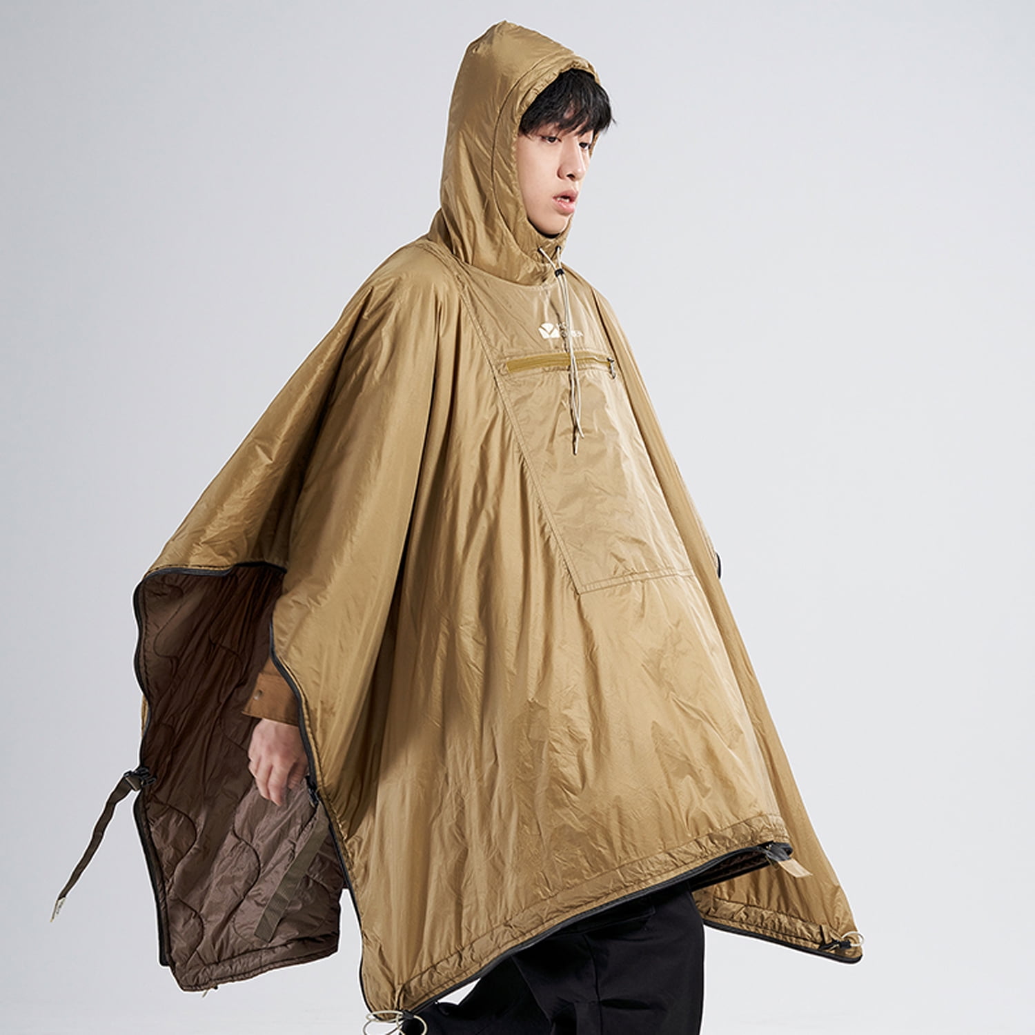 Mobi Garden, Poncho Sleeping Bag, Wearable Hooded Thermal Cape, Outdoor Warm Hooded Camping Quilt,  3 in 1 Sleeping Bag, 20D Ultralight Waterproof Fabric, For Home/Office/Camping/Traveling