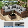 thumbnail image 2 of Poteban Patio Furniture Set 6 PCS Outdoor Sectional Conversation Sets Featuring Widen Wicker Armrests and High Back, Brown&Grey, 2 of 6