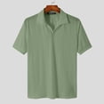 thumbnail image 3 of INCERUN Men Short Sleeve Turndown Collar Shirts Summer Tops, 3 of 5