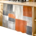 thumbnail image 2 of Abstract Orange Grey Cabinet Curtain 35"Wx35"L, Dustproof Under Sink Skirt with Self Adhesive Tape, Modern Watercolor Geometric Cabinet Curtain Cover for Kitchen Sink, Bathroom Vanity, Laundry Room, 2 of 9
