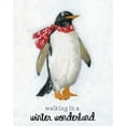 thumbnail image 2 of Swatland, Sally 20x24 White Modern Wood Framed Museum Art Print Titled - Winter Wonderland Snow Penguin, 2 of 4