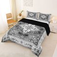thumbnail image 2 of Homewish Vintage Bohemian Mandala Floral Full Size Comforter Sets,Gray Gradient Bedding Comforter Set,Black Reversible,3pcs,1 Comforter and 2 Pillowcases, 2 of 7