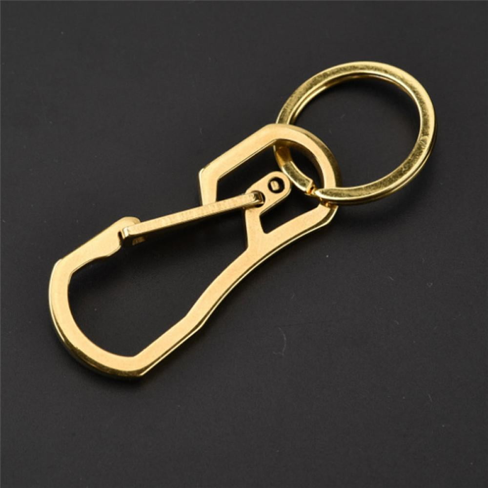 Antiqued Solid Brass Keychains Key Ring Holder Mens Gold Metal Waist Buckle Hook 