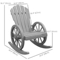 thumbnail image 3 of Patio Wooden Rocking Chair, Wagon Outdoor Rocker Chair, Grey, 3 of 10