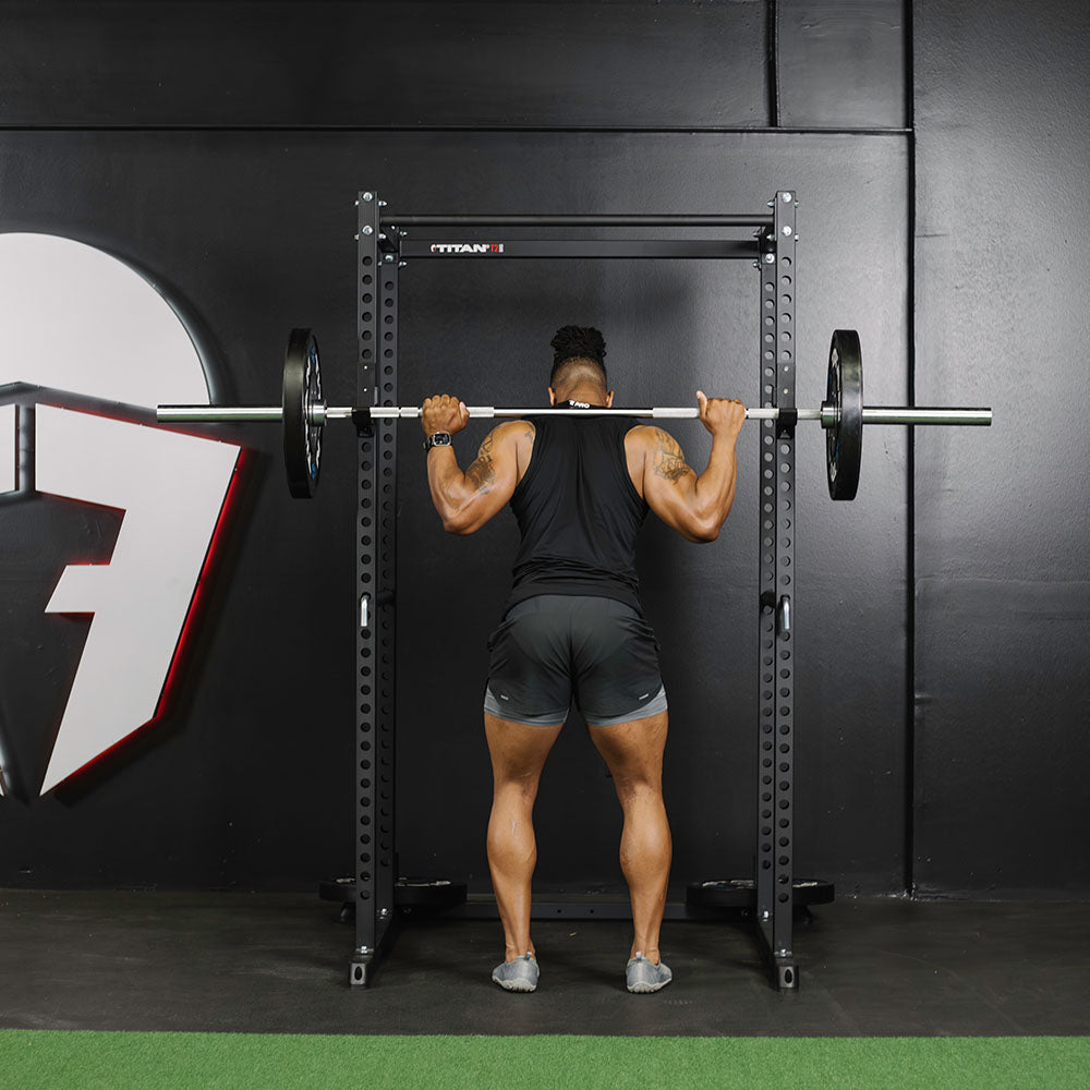 Titan Fitness T-2 Series Tall 83" Black Power Rack, 850 LB Rackable Capacity