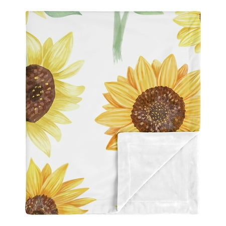 UPC: 0846480075080 | Sunflower Yellow Green Flowers Security Baby Blanket by Sweet Jojo Designs