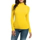 thumbnail image 1 of MKLEKYY Playeras Blusa Informal De Manga Larga Con Cuello Alto Para Mujer, Lisa, Ajustada, Elástica, Con Capas Talla M, 1 of 3