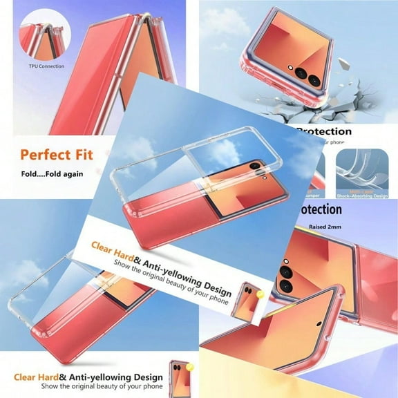for Samsung Galaxy Z Flip 7 CaseClear Galaxy Z Flip7 Phone Case Ultra Slim Shockproof TPU Bumper Hard PC Cover for Samsung Galaxy Flip z 7 5GCrystal Clear