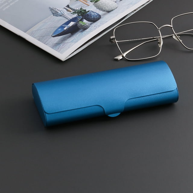 Estuche para gafas de metal ligero, pequeño y portátil, estuche para gafas de aleación de aluminio esmerilado
