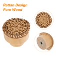 thumbnail image 4 of Uxcell 6pcs Rattan Knobs Round Wooden Dresser Knobs with Screw, Wood Color, 4 of 4