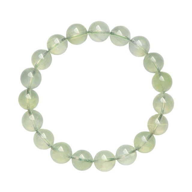 Pulsera de perlas redondas de prehnita natural de 8 mm para mujeres y hombres
