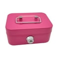 thumbnail image 5 of Cash Box with Lock Treasure Chest Money Box Metal Small Modern Collection Holder Piggy Bank Lock Box with Key for Prizes Adults Pink, 5 of 8