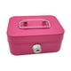Cash Box with Lock Case with Top Handle Portable Souvenir Box Treasure Chest Pink - image 5 of 8