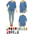 thumbnail image 6 of Women's Plus Size Casual Round Neck Top with Button Tab Sleeve, 6 of 6
