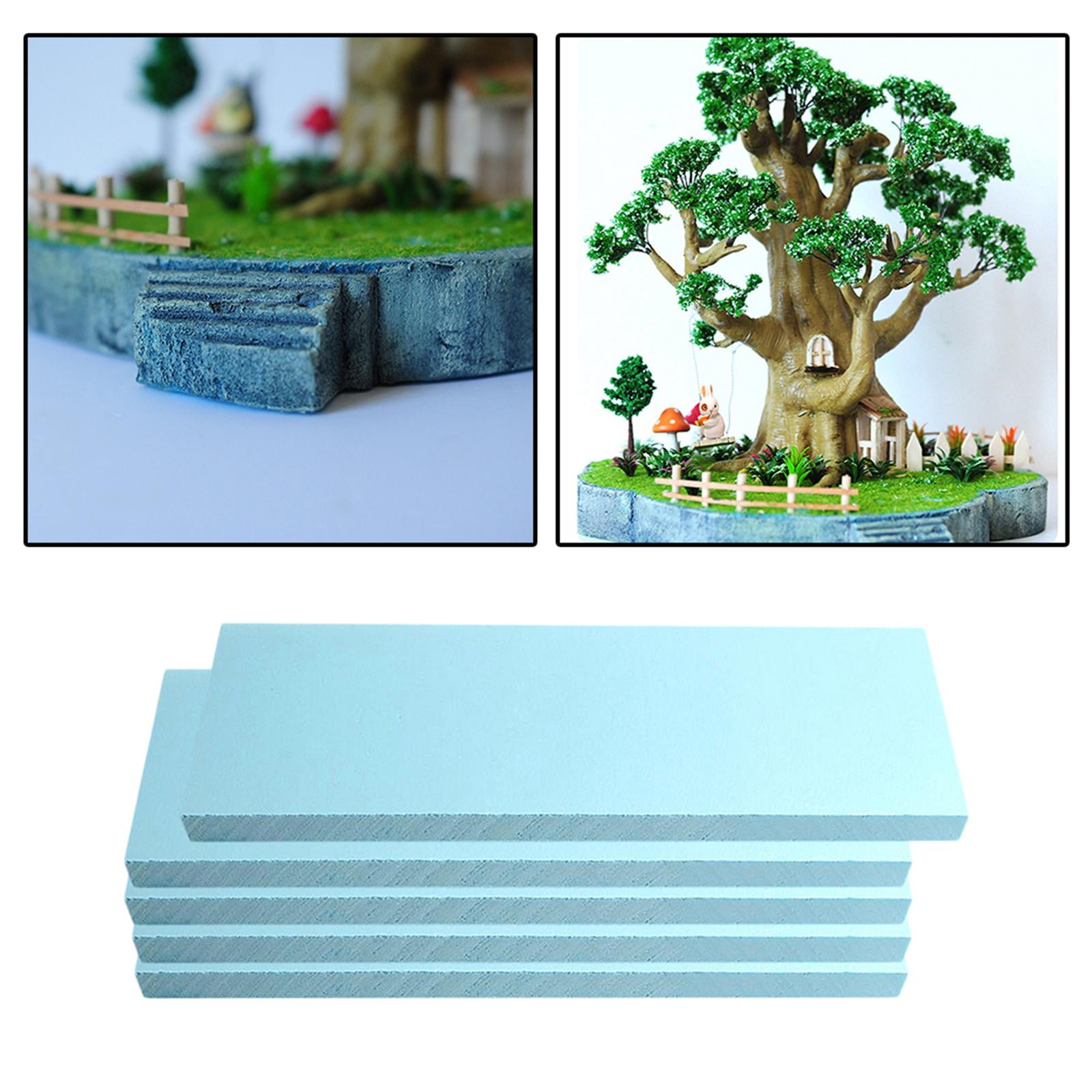 5PCS Foam Bricks DIY Model Material Diorama Base Foam Slab Foam Board Sheet  11.81x7.87x0.79inch.