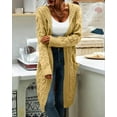 thumbnail image 2 of Langwyqu Autumn Winter Women Knit Long Hooded Cardigan Sweater With Pocket, 2 of 5