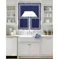 thumbnail image 4 of Navy Blue Geometric Kitchen Curtains Sets 36 Inch Length with Valance, White Greek Key Farmhouse Swag Valances and Tiers Curtain Set Drapes Swag Curtains for Living Room, Bathroom, Bedroom, Cafe, 4 of 6