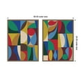 thumbnail image 5 of Kate and Laurel Abstract Deep 2 Piece Framed Canvas Wall Art Set by Rachel Lee, Sylvie Walnut Modern Contemporary, Abstract Art for Wall Decor, 5 of 8