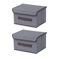 thumbnail image 2 of Best Bargains Cotton & Linen Storage Boxes with Lids - Foldable Fabric Organizer Bins for Clothes & Home Organization - Large Capacity Containers with Handles for Bedroom & Living Room Storage, 2 of 4
