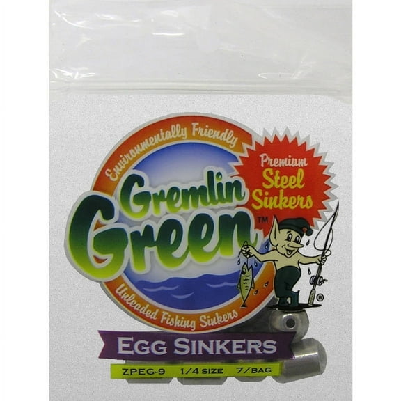 Gremlin Green Zpeg9 Premium Steel Egg Sinker # 9, Size 1/4
