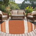 thumbnail image 6 of Vintage Burnt Orange Striped Round Rug 5ft Washable Circle Kitchen Rugs Non Slip Farmhouse Modern Stripes Boho Large Area Rug Indoor Floor Carpet for Bedroom Living Room Office Dining Room Nursery, 6 of 9
