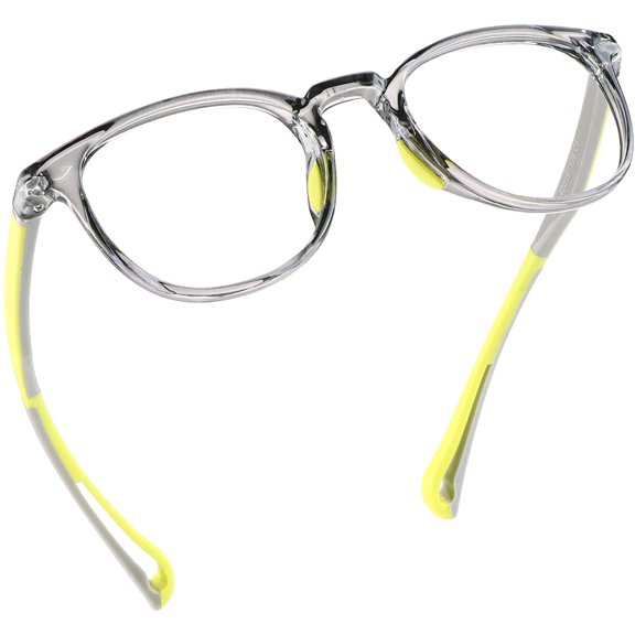 LifeArt Kid Blue Light Blocking Glasses, Filter 85% of Harmful Blue Light, Anti Eyestrain and Blurry, Computer Glasses (Grey)