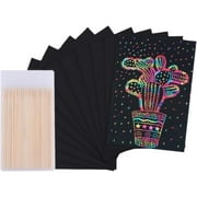 Scratch Art Paper Rainbow SetsScratch Off Paper Present for Kids Scratch Off Set Crafts Classroom Supplies KitsKids Party Games