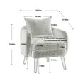 thumbnail image 5 of Modern Accent Chair Lounge Chair,Armchair with Wood Frame and Legs,Leisure Barrel Chair for Living Room Home Office,Beige, 5 of 7