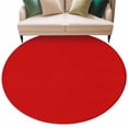 thumbnail image 2 of Christmas Red Round Rugs 6ft, Farmhouse Solid Red Color Modern Art Non Slip Washable Rug Runner, Low Pile Indoor Floor Carpet Mat Bathroom Rugs for Living Room, Bedroom, Kids Room, 2 of 9