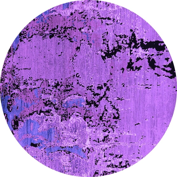 Ahgly Company Indoor Round Oriental Purple Industrial Area Rugs, 7' Round