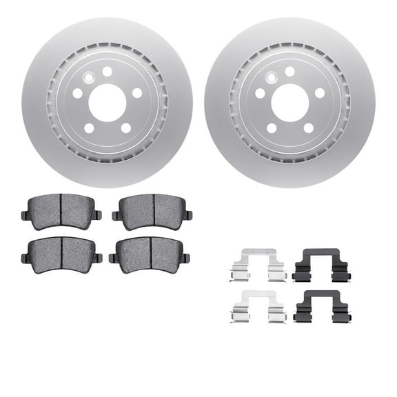 Dynamic Friction Company Rear Geospec Brake Rotors with 5000 Advanced Brake Pads includes Hardware 4512-27090