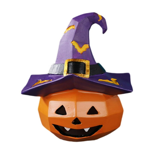 Figuras de calabaza de resina para decoración de Halloween, esculturas de resina para jardín Violeta Derecha