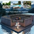 thumbnail image 4 of ALAULM 14 Piece Outdoor Patio Furniture Sets All-Weather Outdoor Sectional Furniture Patio Sofa Backyard Deck Couch Conversation Chair Set with Coffee Table & 12 Thickened Cushions, Gray, 4 of 7