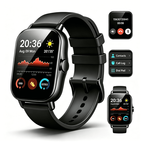 Avoben Smart Watch for Men Women Fitness,1.85" HD Touch Screen Fitness Tracker with Bluetooth Call, Fitness Watch with 110  Sports Modes,Pedometer,Calorie Counter,IP68 Waterproof Smartwatch Compa