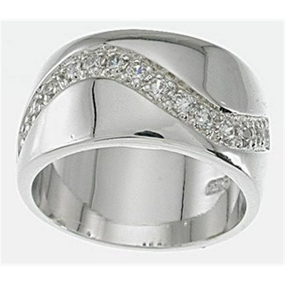 Sterling r5099 Couture 925 Argent Sterling Bertini Mode Pavé Bague Bague Finition Platine - Taille 5