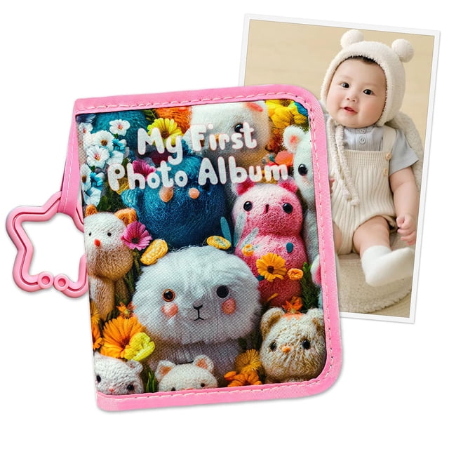 Álbum de Fotos para Bebé ABCKEY Mi Primer Álbum Familiar con Espejo