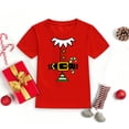 thumbnail image 4 of Camiseta con estampado de cinturón de Papá Noel para niños, ropa de fiesta navideña para niños, camiseta para niñas, camisa, ropa para niños pequeños, regalos para niños pequeños, camiseta, 4 of 5