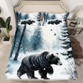 thumbnail image 2 of Manfei 3D Farmhouse Bear Queen Sheet Sets, Woodland Animal Flat Sheet, Teens Boys Girls Kids Queen Fitted Sheet, Ultra Soft Home Decor, 4pcs, 2 of 7