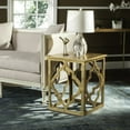 thumbnail image 2 of SAFAVIEH Milo Trellis Glam Gold Leaf Wood End Table, Gold, 2 of 9