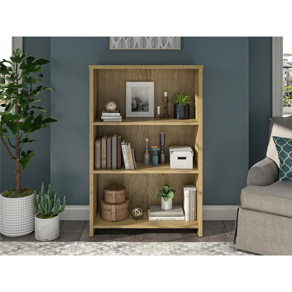 Mainstays Heritage 3 Shelf Bookcase, Golden Oak