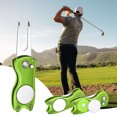 thumbnail image 2 of Herramienta de reparación de divots de golf Uxcell [1PCS] - Soporte de herramienta de divot plegable con marcador de bola magnético - [Cian] Tines de tenedor verdes, 2 of 7